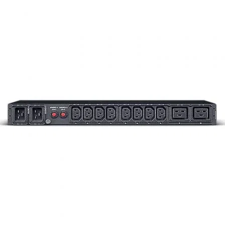 CyberPower PDU24005 - Unidad de Distribución de Alimentación ATS en Rack 1U - 16A - 2 Entradas IEC C20 - 10 Salidas (2x IEC C19 y 8x IEC C13) - con Pantalla LCD y USB